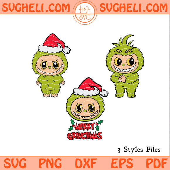 Labubu Grinch Svg Bundle Labubu Christmas Svg Grinchmas Svg Png Dxf Eps Pdf Files