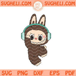 Labubu Headphones Svg Labubu Music Svg Cute Labubu Svg Png Dxf Eps Files