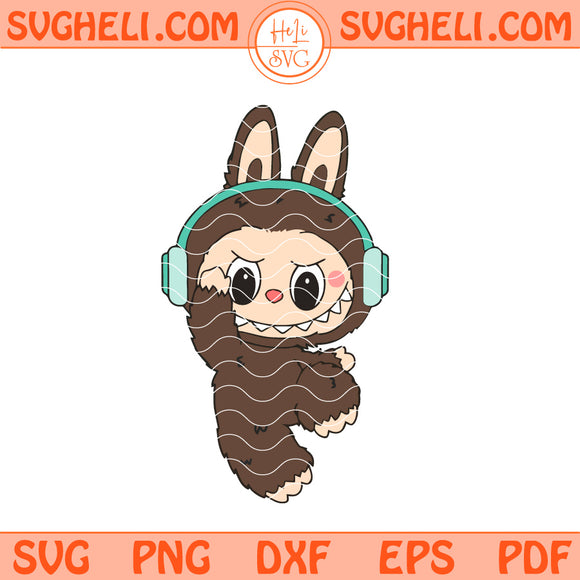 Labubu Headphones Svg Labubu Music Svg Cute Labubu Svg Png Dxf Eps Files