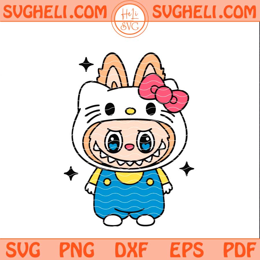 Labubu Hello Kitty Svg Hello Kitty The Monsters Svg Png Dxf Eps Files