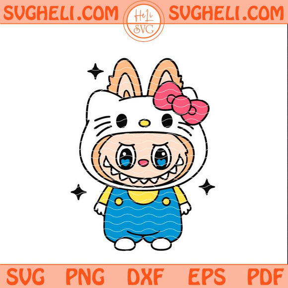 Labubu Hello Kitty Svg Hello Kitty The Monsters Svg Png Dxf Eps Files