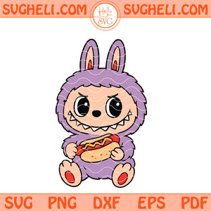 Labubu Hot Dog Svg Labubu Svg Funny Cute Labubu Svg Png Dxf Eps Files