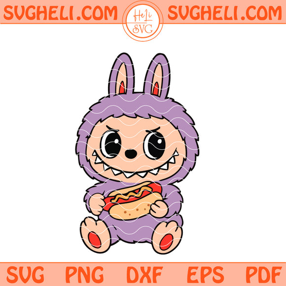 Labubu Hot Dog Svg Labubu Svg Funny Cute Labubu Svg Png Dxf Eps Files