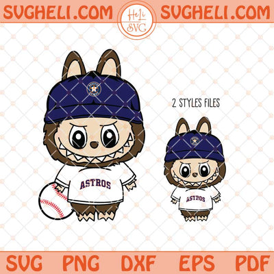 Labubu Houston Astros Baseball Svg Labubu MLB Svg Png Dxf Eps Files