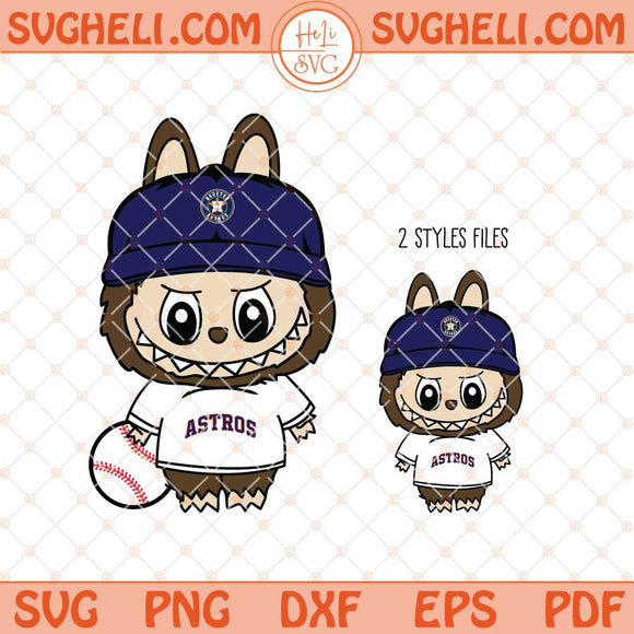 Labubu Houston Astros Baseball Svg Labubu MLB Svg Png Dxf Eps Files