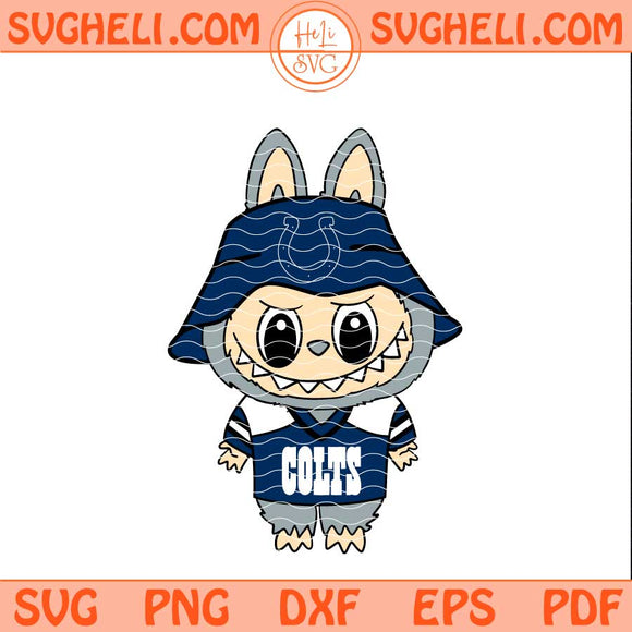 Labubu Indianapolis Colts Football Svg Labubu NFL Svg Png Dxf Eps Files