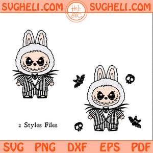 Labubu Jack Skellington Svg Cute Labubu Halloween Svg Png Dxf Eps Pdf Files