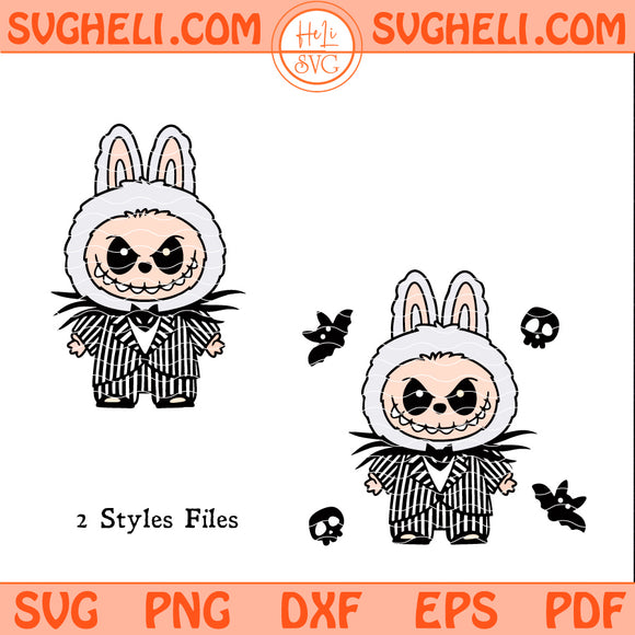 Labubu Jack Skellington Svg Cute Labubu Halloween Svg Png Dxf Eps Pdf Files