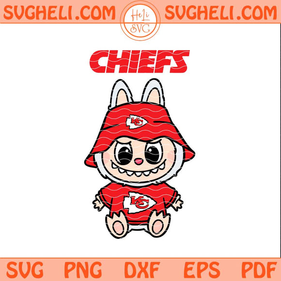 Labubu Kansas City Chiefs Football Svg Labubu Football Svg Png Dxf Eps Pdf Files