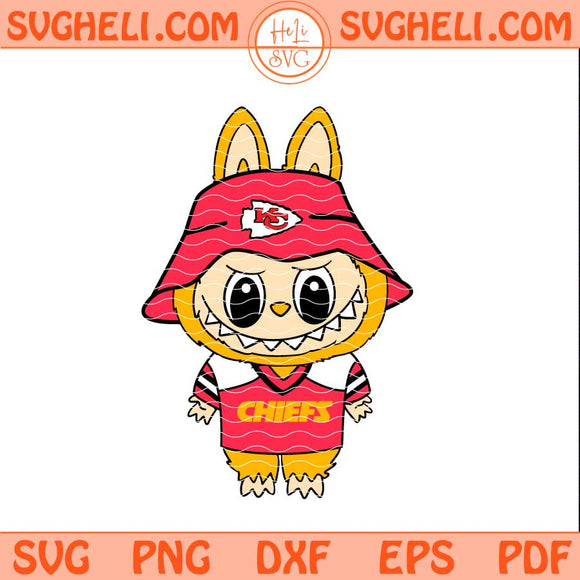 Labubu Kansas City Chiefs Football Svg Labubu NFL Svg Png Dxf Eps Files