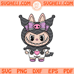 Labubu Kuromi Svg Labubu Monster In Kuromi Costume Svg Png Dxf Eps Files