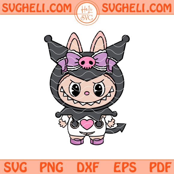 Labubu Kuromi Svg Labubu Monster In Kuromi Costume Svg Png Dxf Eps Files