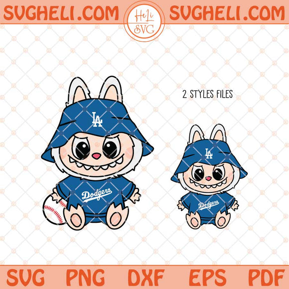 Labubu LA Dodgers Svg Labubu MLB Baseball Svg MLB Svg Png Dxf Eps Files