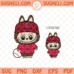 Labubu Los Angeles Angels Baseball Svg Labubu MLB Svg Png Dxf Eps Files