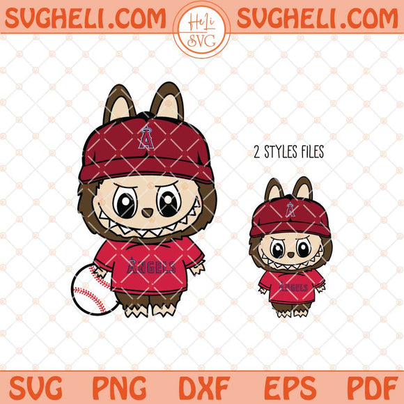 Labubu Los Angeles Angels Baseball Svg Labubu MLB Svg Png Dxf Eps Files