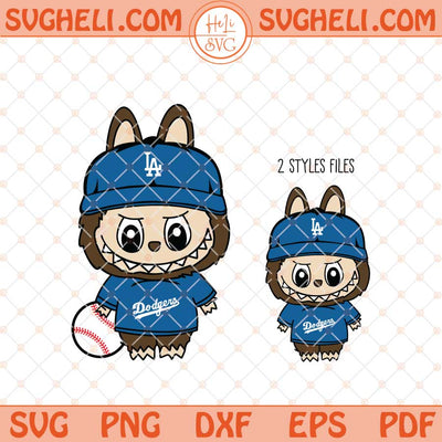 Labubu Los Angeles Dodgers Baseball Svg Labubu MLB Svg Png Dxf Eps Files