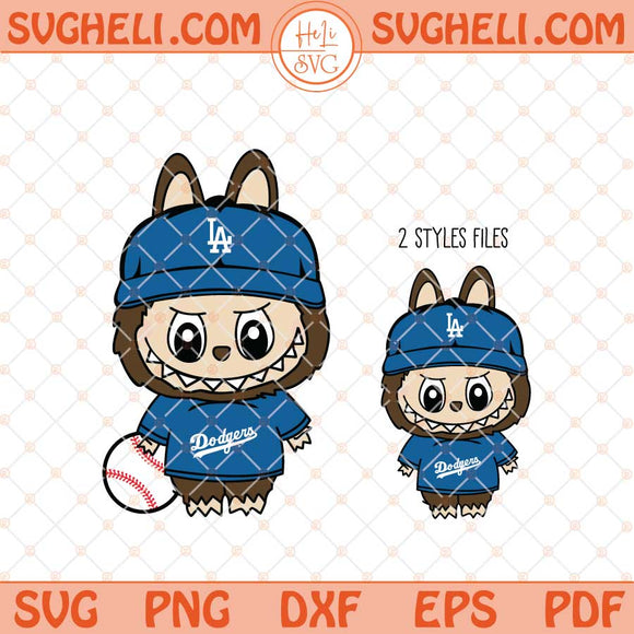 Labubu Los Angeles Dodgers Baseball Svg Labubu MLB Svg Png Dxf Eps Files