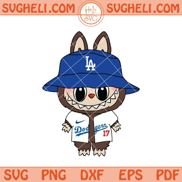 Labubu Los Angeles Dodgers Svg Labubu LA Baseball Svg Png Dxf Eps