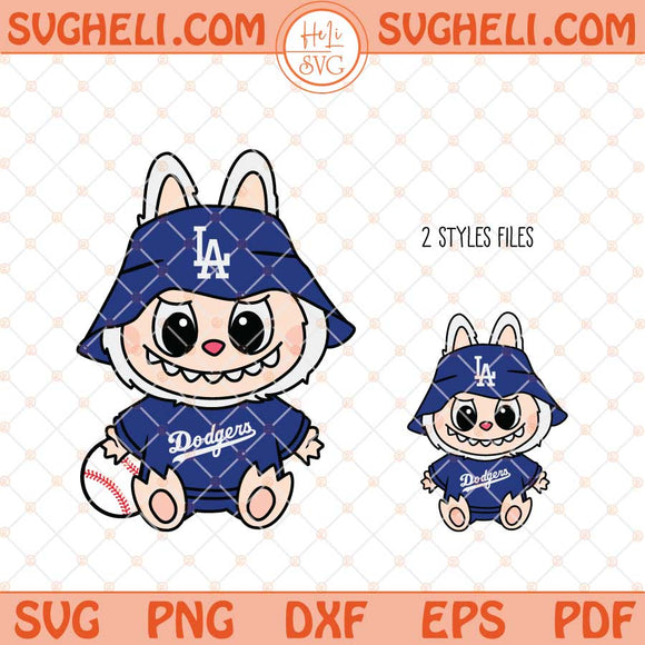 Labubu Los Angeles Dodgers Svg Labubu MLB Baseball Svg Png Dxf Eps Files