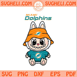 Labubu Miami Dolphins Football Svg Labubu Football Svg Png Dxf Eps Pdf Files