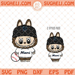 Labubu Miami Marlins Baseball Svg Labubu MLB Svg Png Dxf Eps Files