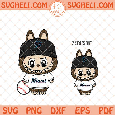 Labubu Miami Marlins Baseball Svg Labubu MLB Svg Png Dxf Eps Files