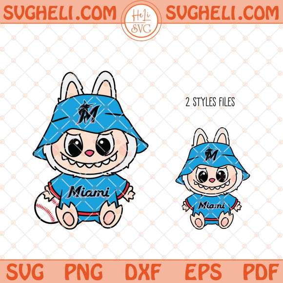 Labubu Miami Marlins Svg Labubu MLB Baseball Svg Png Dxf Eps Files