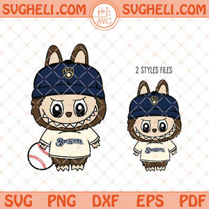 Labubu Milwaukee Brewers Baseball Svg Labubu MLB Svg Png Dxf Eps Files