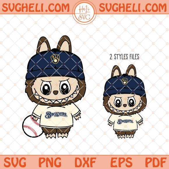 Labubu Milwaukee Brewers Baseball Svg Labubu MLB Svg Png Dxf Eps Files