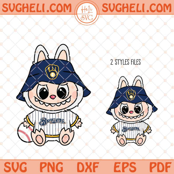 Labubu Milwaukee Brewers Svg Labubu MLB Baseball Svg Png Dxf Eps Files