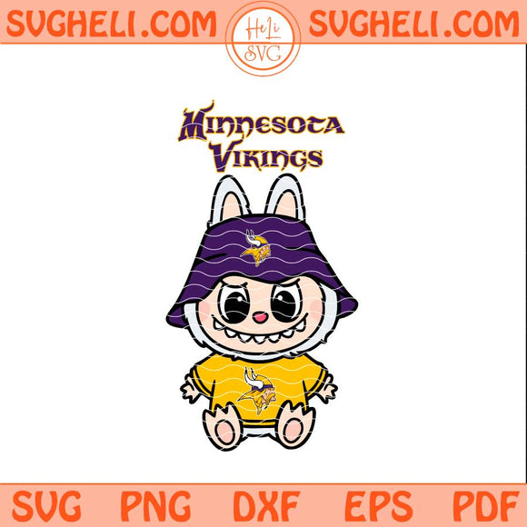 Labubu Minnesota Vikings Football Svg Labubu Football Svg Png Dxf Eps Pdf Files