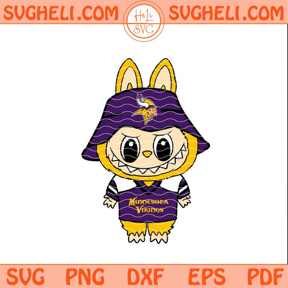 Labubu Minnesota Vikings Football Svg Labubu NFL Svg Png Dxf Eps Files