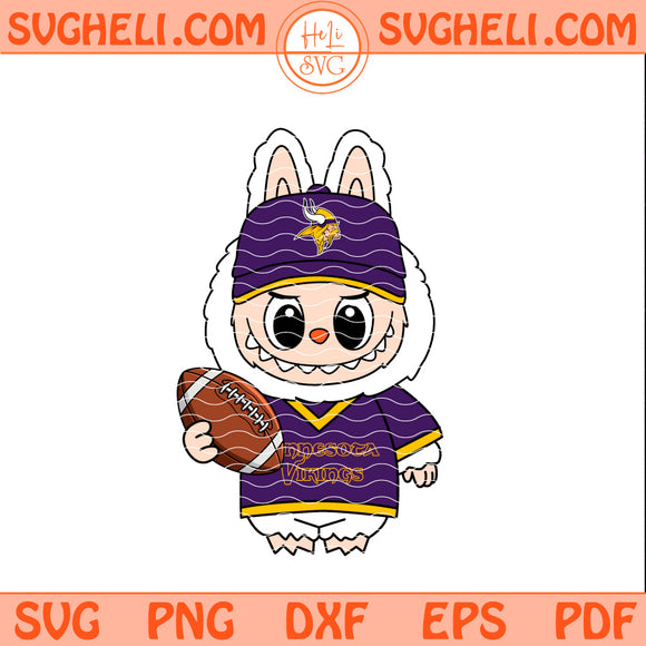 Labubu Minnesota Vikings NFL Svg Labubu Vikings NFL Svg Png Dxf Eps Pdf Files
