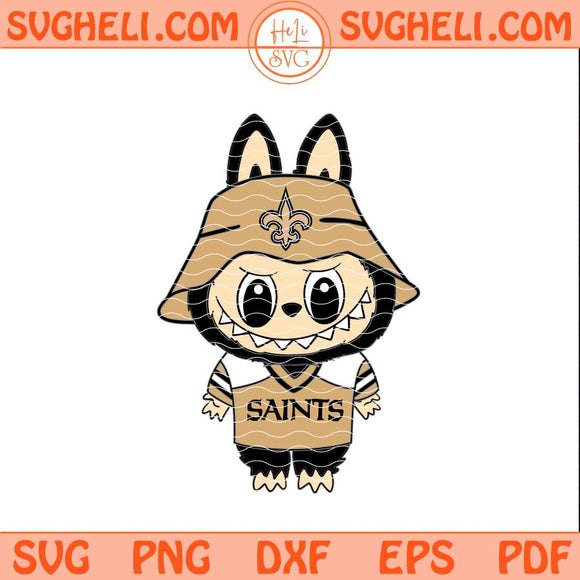 Labubu New Orleans Saint Football Svg Labubu NFL Svg Png Dxf Eps Files