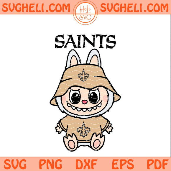Labubu New Orleans Saints Football Svg Labubu Football Svg Png Dxf Eps Pdf Files