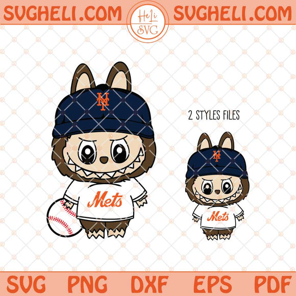 Labubu New York Mets Baseball Svg Labubu MLB Svg Png Dxf Eps Files