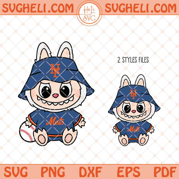 Labubu New York Mets Svg Labubu MLB Baseball Svg Png Dxf Eps Files