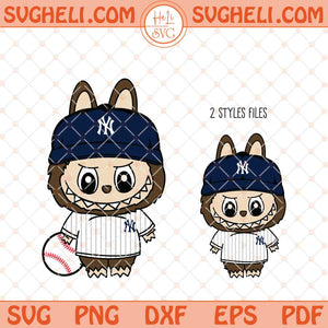 Labubu New York Yankees Baseball Svg Labubu MLB Svg Png Dxf Eps Files