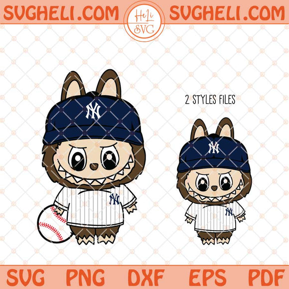 Labubu New York Yankees Baseball Svg Labubu MLB Svg Png Dxf Eps Files