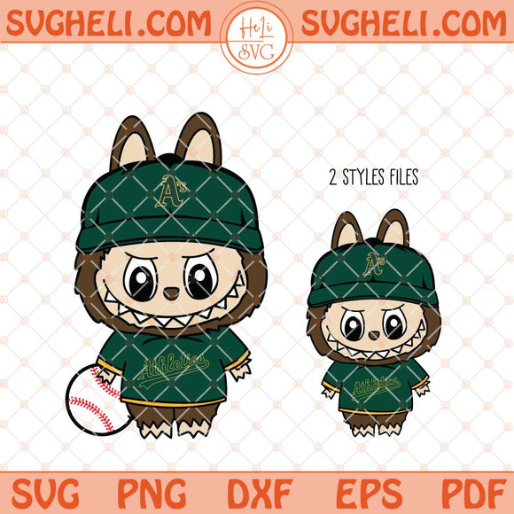 Labubu Oakland Athletics Baseball Svg Labubu MLB Svg Png Dxf Eps Files