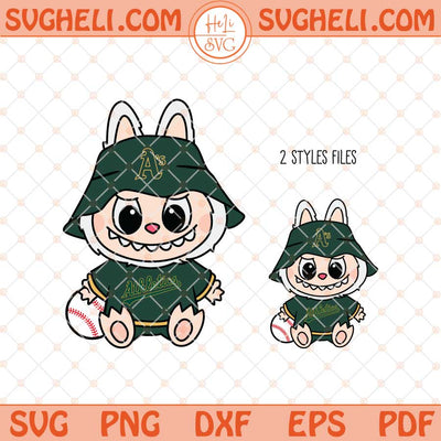 Labubu Oakland Athletics Svg Labubu MLB Baseball Svg Png Dxf Eps Files