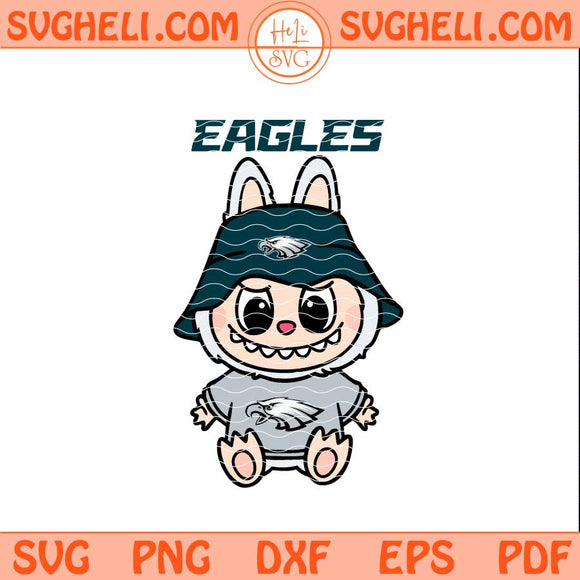 Labubu Philadelphia Eagles Football Svg Labubu Football Svg Png Dxf Eps Pdf Files