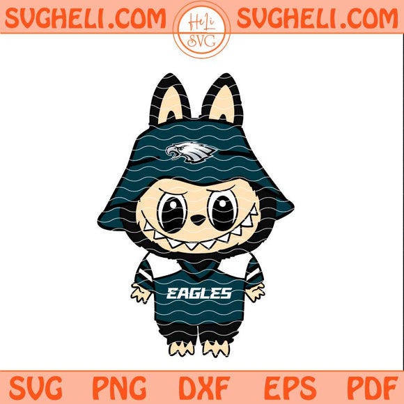 Labubu Philadelphia Eagles Football Svg Labubu NFL Svg Png Dxf Eps Files