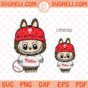 Labubu Philadelphia Phillies Baseball Svg Labubu MLB Svg Png Dxf Eps Files