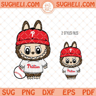 Labubu Philadelphia Phillies Baseball Svg Labubu MLB Svg Png Dxf Eps Files