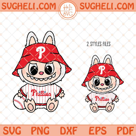 Labubu Philadelphia Phillies Svg Labubu MLB Baseball Svg Png Dxf Eps Files