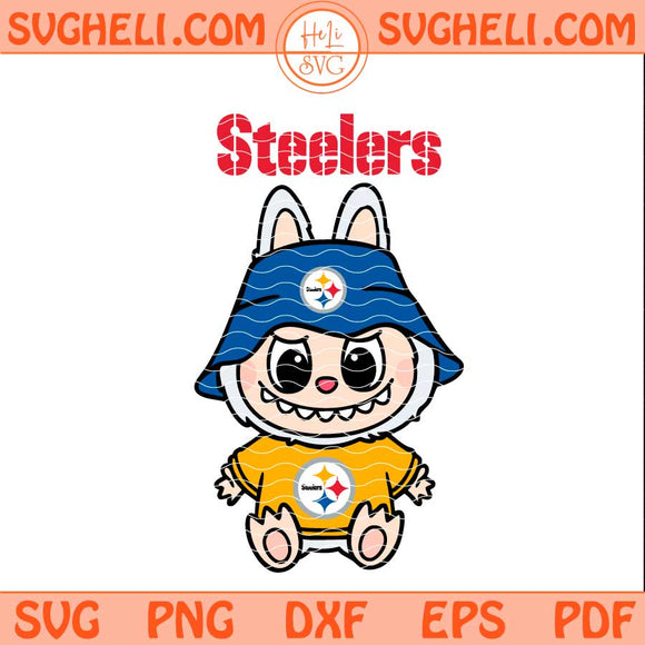 Labubu Pittsburgh Steelers Football Svg Labubu Football Svg Png Dxf Eps Pdf Files
