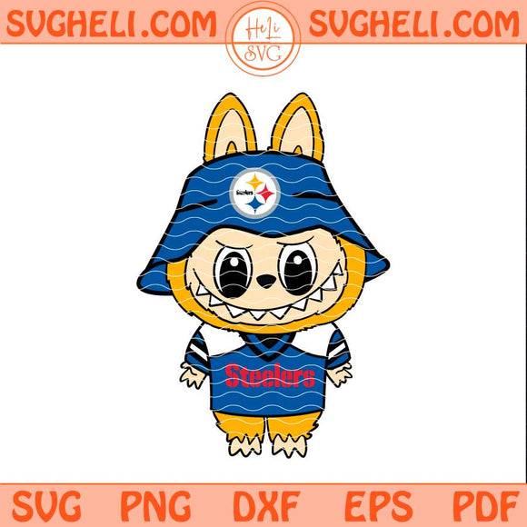Labubu Pittsburgh Steelers Football Svg Labubu NFL Svg Png Dxf Eps Files