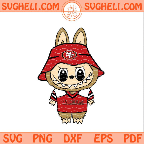 Labubu San Francisco 49ers Football Svg Labubu NFL Svg Png Dxf Eps Files