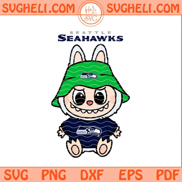Labubu Seattle Seahawks Football Svg Labubu Football Svg Png Dxf Eps Pdf Files
